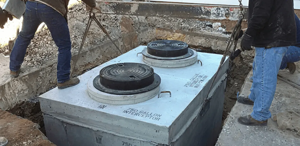 Grease trap installation for a commercial property drainage system in El Paso, TX