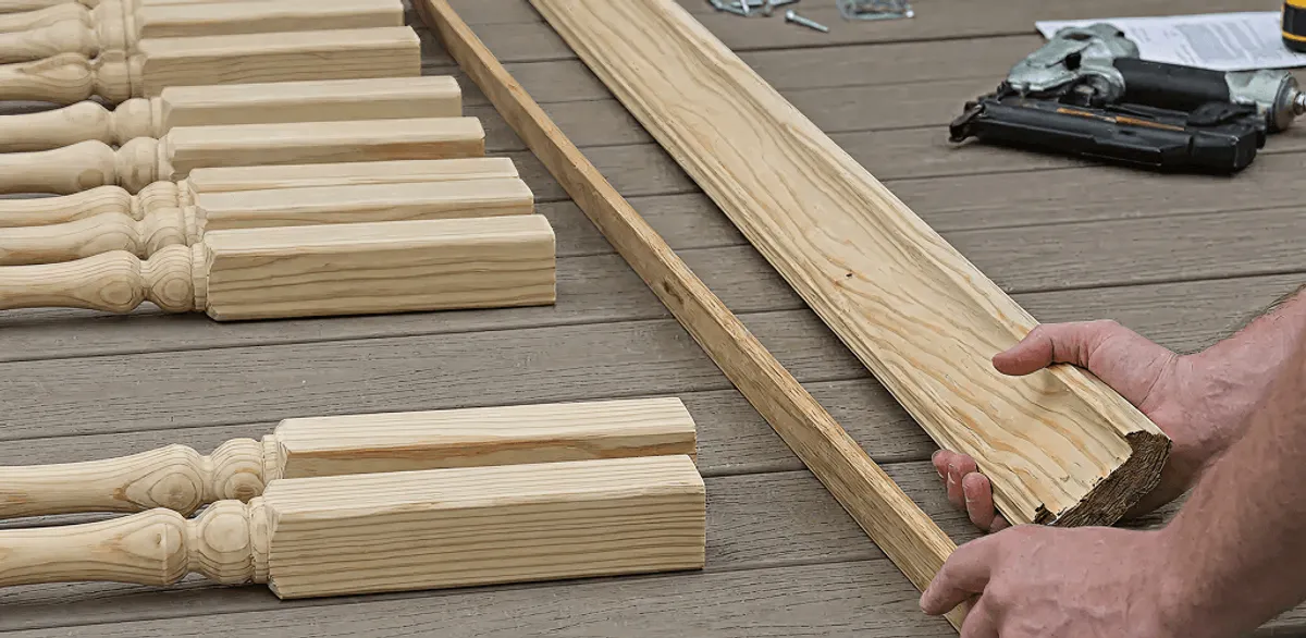 Handrail installation materials and wood components for stair rail work in El Paso, TX